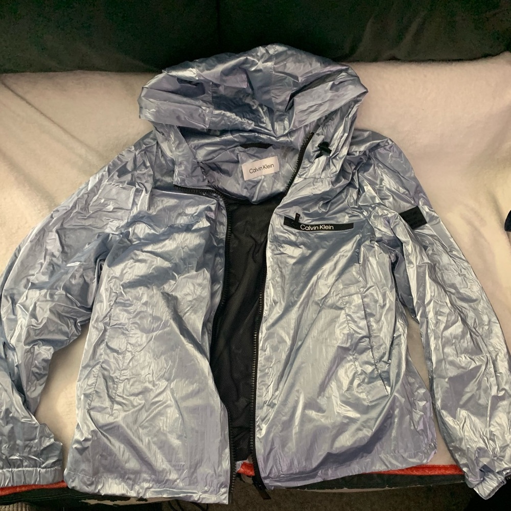 Calvin Klein metallic light blue jacket